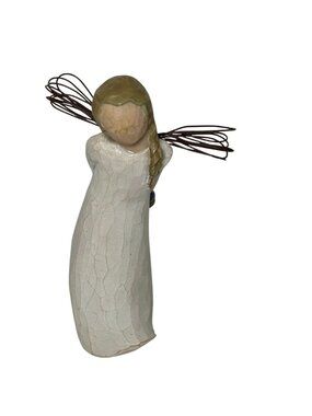 Willow Tree Thank You Angel Figurine 2002 Susan Lordi Demdaco Blue Flowers Small